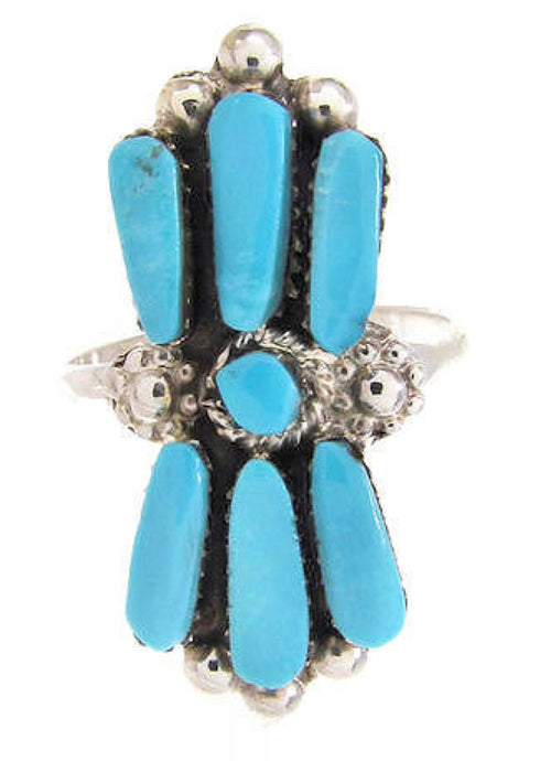 Zuni Turquoise And Sterling Silver Ring Size 6-1/2 RX111808